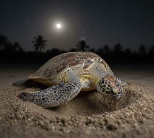 Sea Turtle on ormara beach